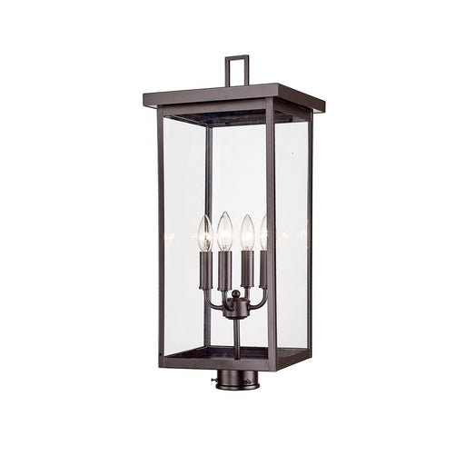 Millennium Lighting Barkeley 4Lt Outdoor Post Lantern, Bronze/Clear