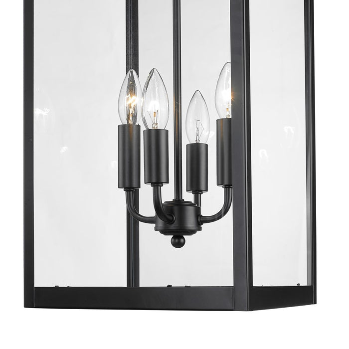 Millennium Lighting Barkeley 4Lt 30" Outdoor Sconce, Black/Clear