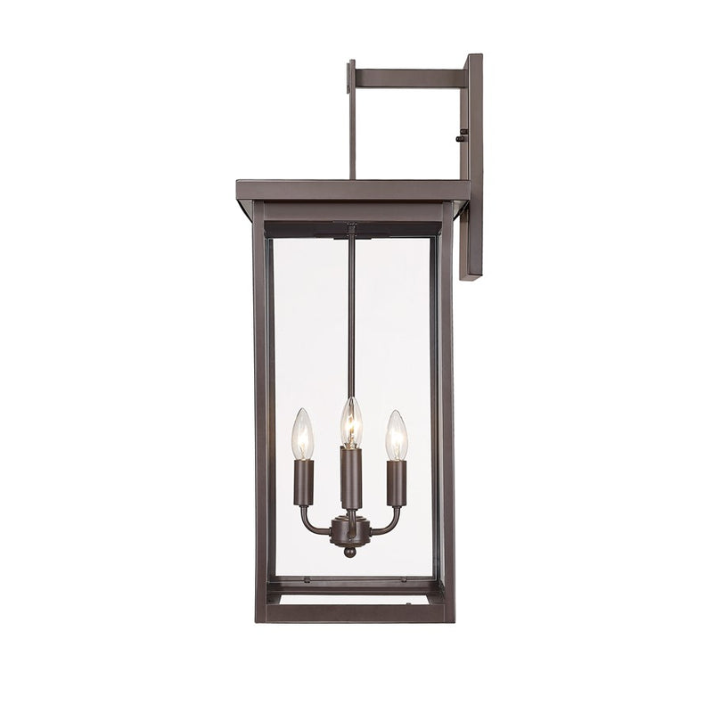 Millennium Barkeley 4Lt 30" Outdoor Wall Sconce, Bronze/Clear