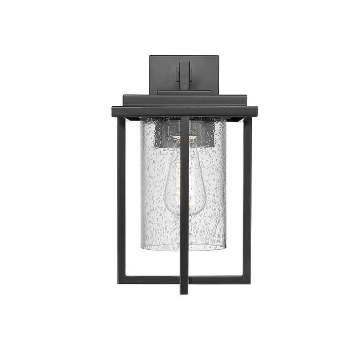 Millennium Adair 1Lt 14" Outdoor Wall Sconce, Black/Clear Seeded - 42621-PBK