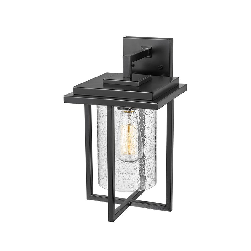 Millennium Adair 1Lt 14" Outdoor Wall Sconce, Black/Clear Seeded