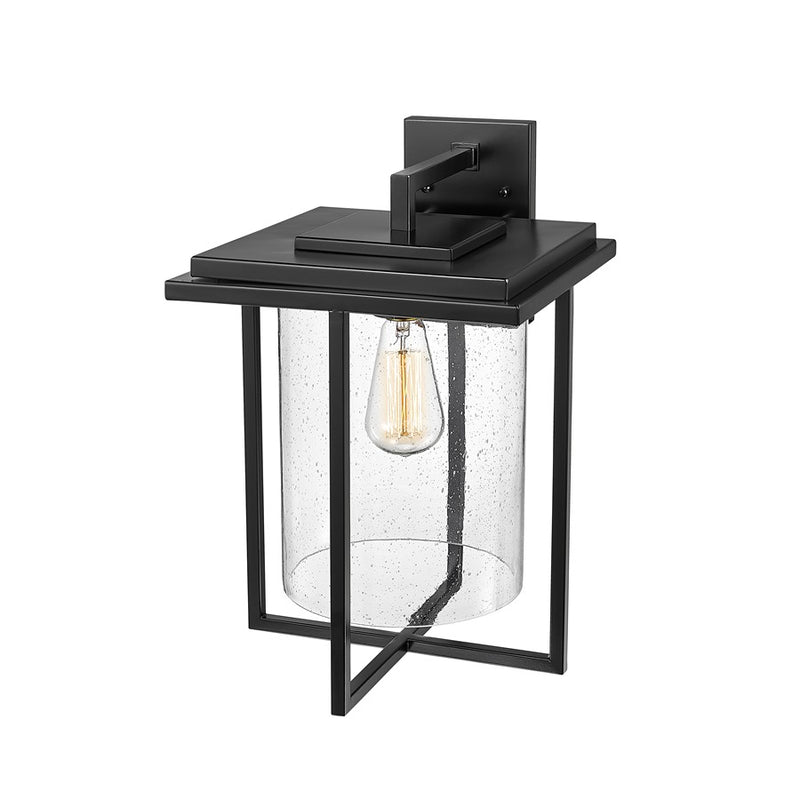 Millennium Adair 1Lt 17" Outdoor Wall Sconce, Black/Clear Seeded