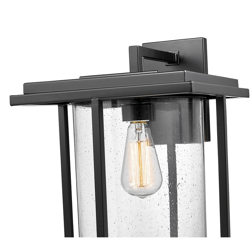 Millennium Adair 1Lt 17" Outdoor Wall Sconce, Black/Clear Seeded