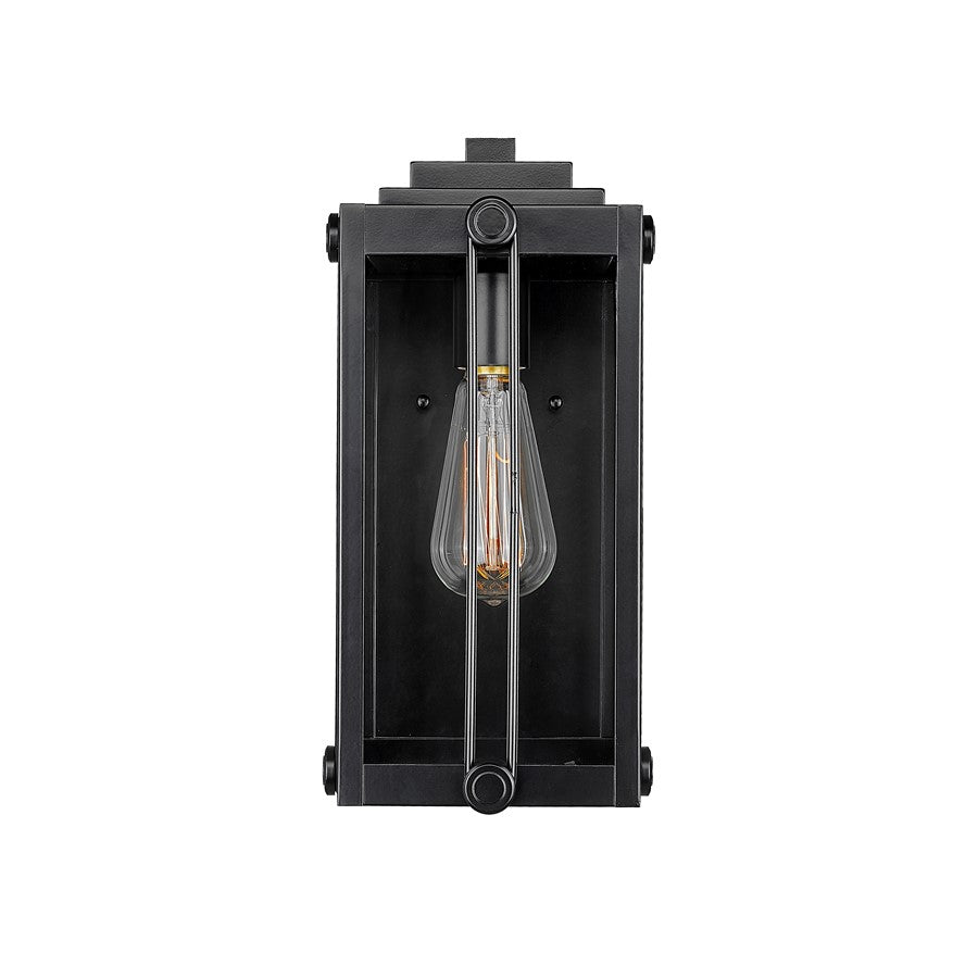 Millennium Lighting Oakland 1Lt 13" Outdoor Wall Sconce, Black/Clear - 42631-PBK