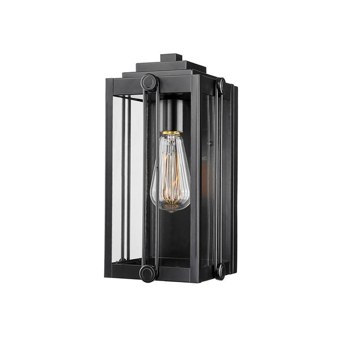 Millennium Lighting Oakland 1Lt 13" Outdoor Wall Sconce, Black/Clear