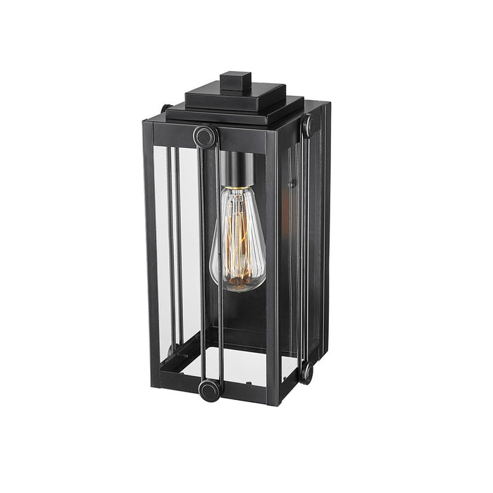 Millennium Lighting Oakland 1Lt 13" Outdoor Wall Sconce, Black/Clear