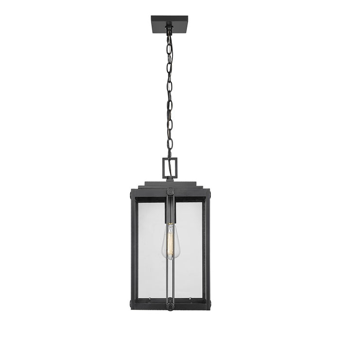Millennium Lighting Oakland 1Lt Outdoor Pendant, Coated Black/Clear - 42635-PBK