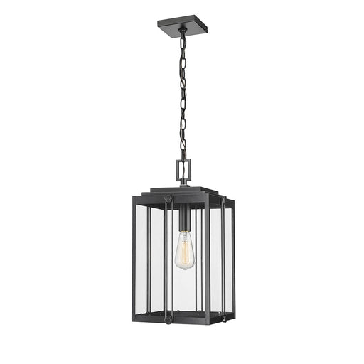 Millennium Lighting Oakland 1Lt Outdoor Pendant, Coated Black/Clear