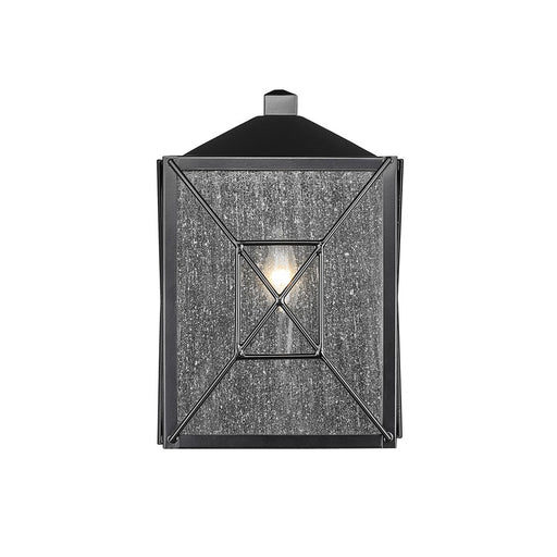 Millennium Caswell 1Lt Outdoor Wall Sconce, Black/Clear Seeded - 42641-PBK