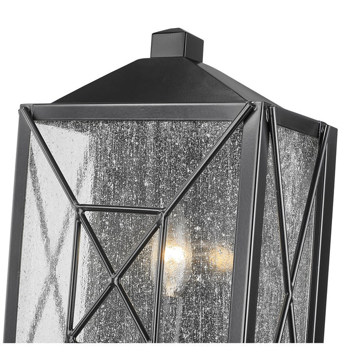 Millennium Caswell 1Lt Outdoor Wall Sconce, Black/Clear Seeded