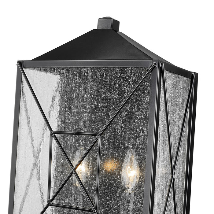 Millennium Caswell 2Lt Outdoor Wall Sconce, Black/Clear Seeded