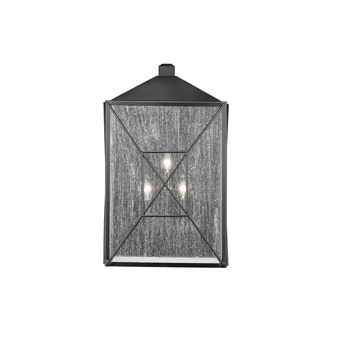 Millennium Caswell 3Lt Outdoor Wall Sconce, Black/Clear Seeded - 42643-PBK