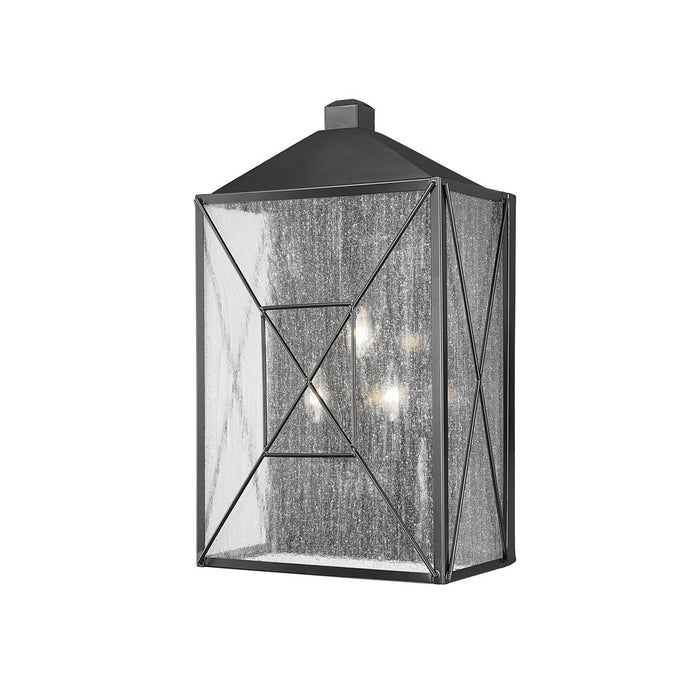 Millennium Caswell 3Lt Outdoor Wall Sconce, Black/Clear Seeded