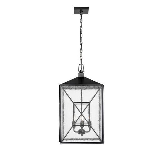 Millennium Lighting Caswell 4Lt Outdoor Pendant, Black/Clear Seeded - 42645-PBK