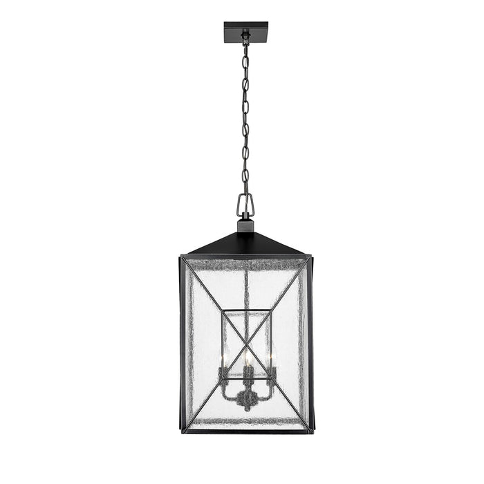 Millennium Lighting Caswell 4Lt Outdoor Pendant, Black/Clear Seeded - 42645-PBK