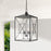 Millennium Lighting Caswell 4Lt Outdoor Pendant, Black/Clear Seeded