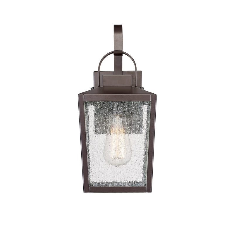 Millennium Devens 1Lt 16" Outdoor Wall Sconce, Bronze/Clear Seeded - 42651-PBZ