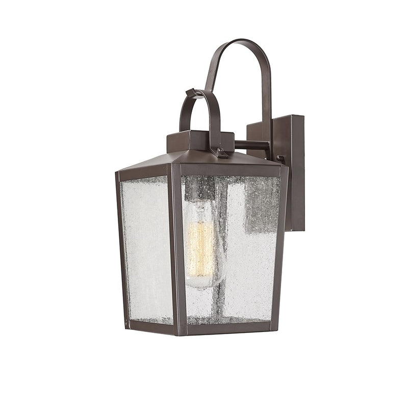 Millennium Devens 1Lt 16" Outdoor Wall Sconce, Bronze/Clear Seeded
