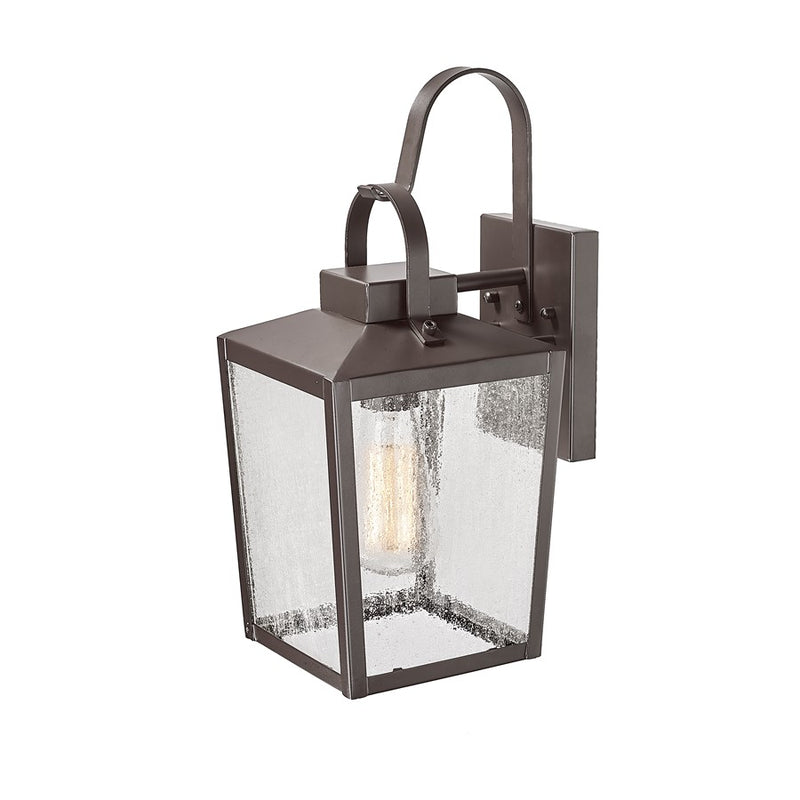 Millennium Devens 1Lt 16" Outdoor Wall Sconce, Bronze/Clear Seeded