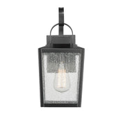 Millennium Devens 1Lt 18" Outdoor Wall Sconce, Black/Clear Seeded - 42652-PBK