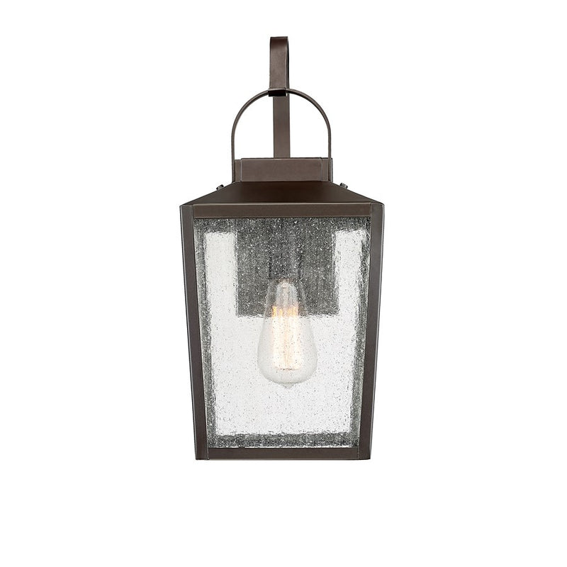 Millennium Devens 1Lt 18" Outdoor Wall Sconce, Bronze/Clear Seeded - 42652-PBZ