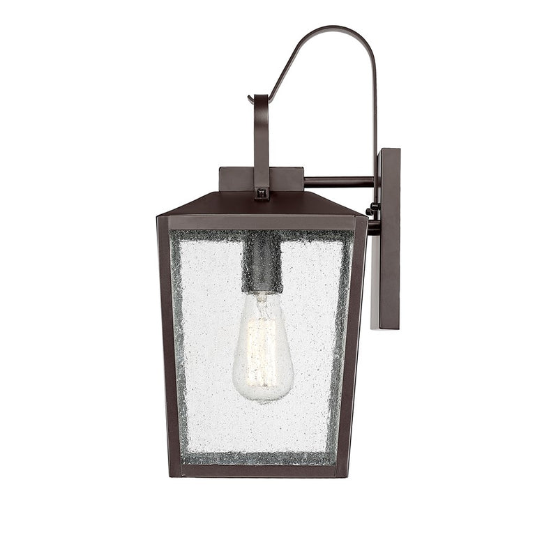 Millennium Devens 1Lt 18" Outdoor Wall Sconce, Bronze/Clear Seeded