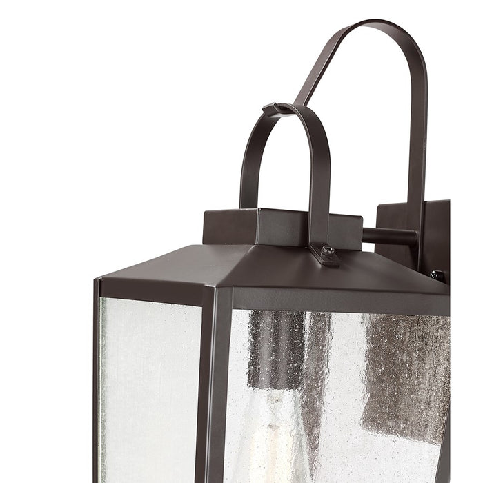 Millennium Devens 1Lt 18" Outdoor Wall Sconce, Bronze/Clear Seeded