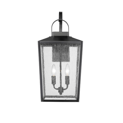 Millennium Devens 2Lt Outdoor Wall Sconce, Black/Clear Seeded - 42653-PBK