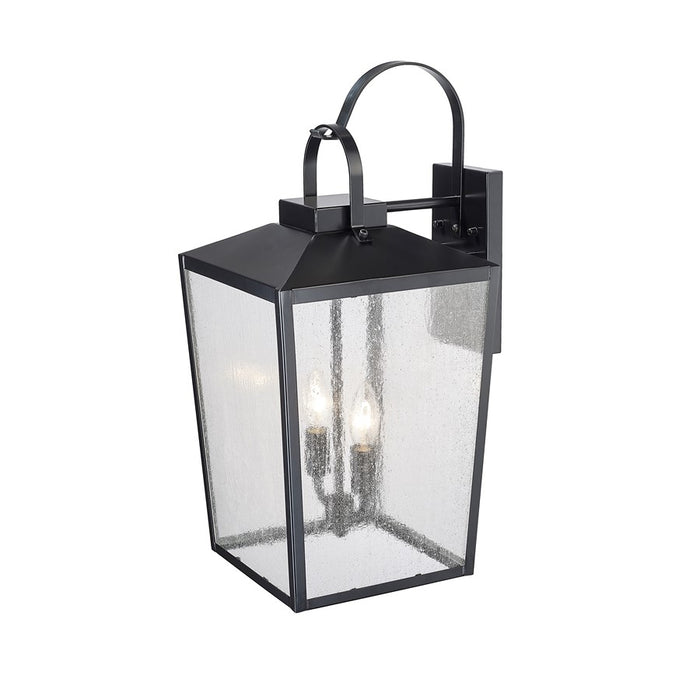 Millennium Devens 2Lt Outdoor Wall Sconce, Black/Clear Seeded