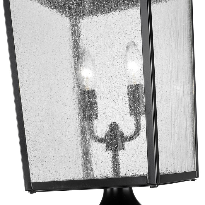 Millennium Devens 2Lt Outdoor Post Lantern, Black/Clear Seeded