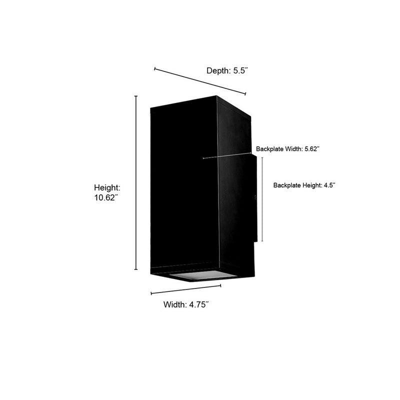 Millennium Lighting Vegas 1Lt 11" Outdoor Wall Sconce, Black/Frosted