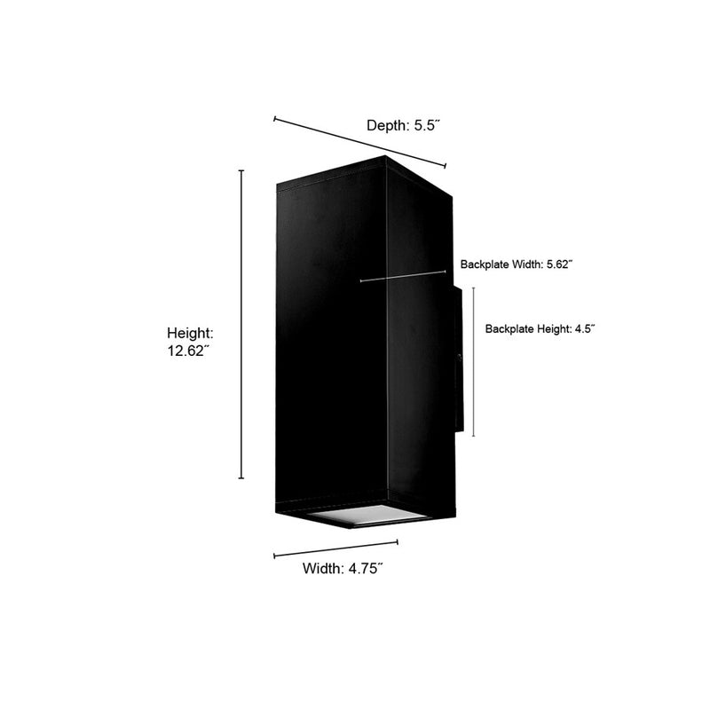 Millennium Lighting Vegas 2Lt 13" Outdoor Wall Sconce, Black/Frosted