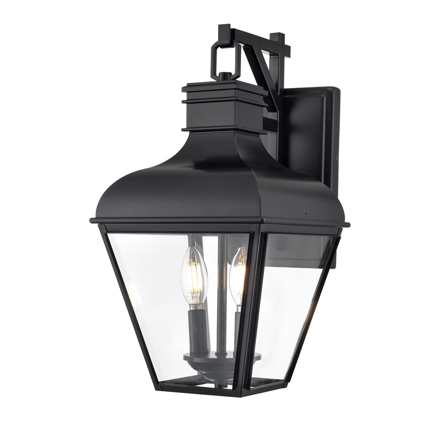 Millennium Lighting Edenton 2Lt 18" Outdoor Wall Sconce, Black/Clear - 43102-MB