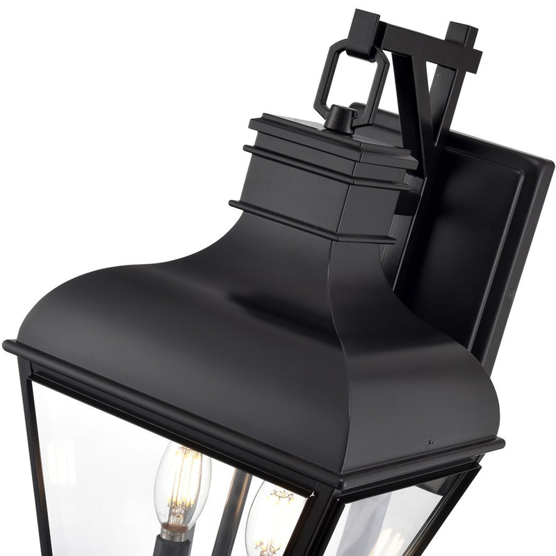 Millennium Lighting Edenton 2Lt 18" Outdoor Wall Sconce, Black/Clear