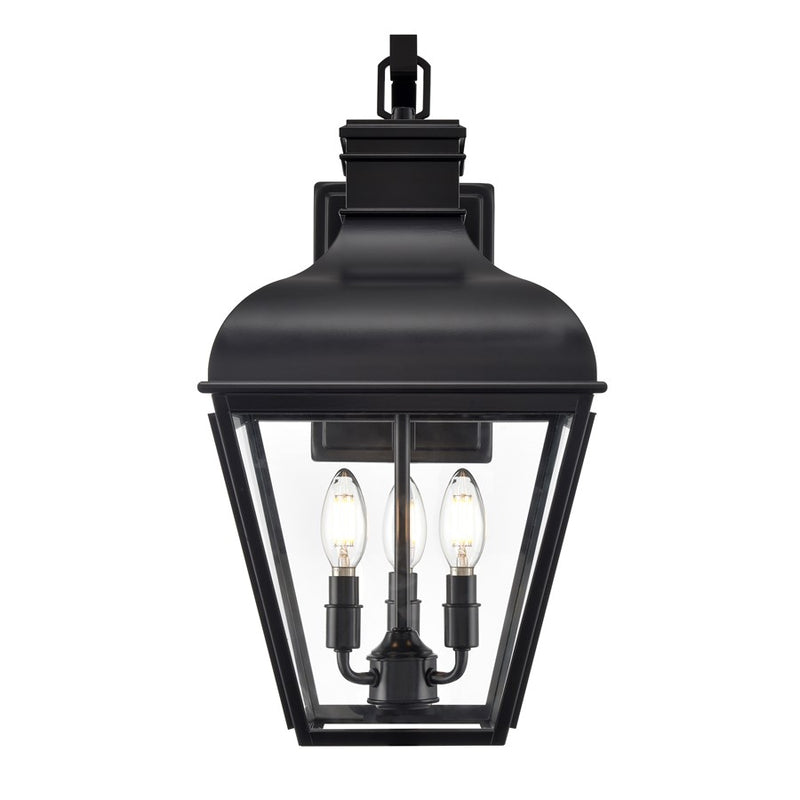 Millennium Lighting Edenton 3Lt 21" Outdoor Wall Sconce, Black/Clear