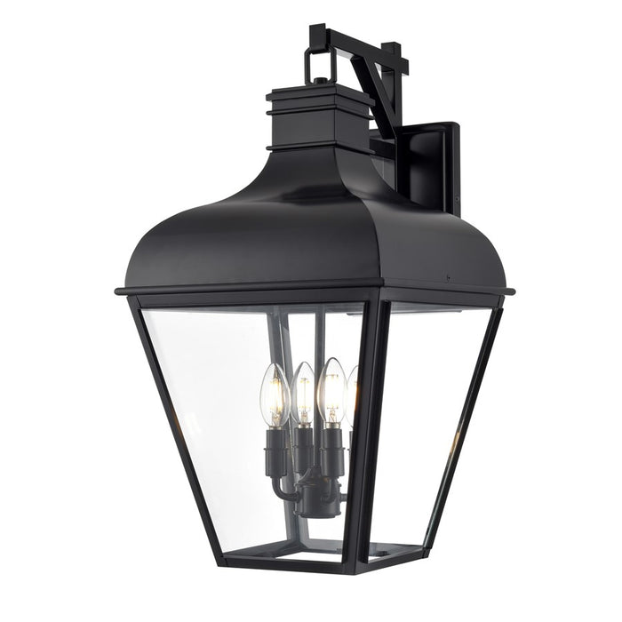 Millennium Lighting Edenton 4Lt 25" Outdoor Wall Sconce, Black/Clear - 43104-MB