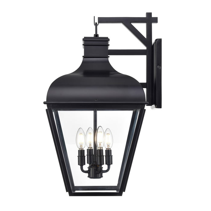 Millennium Lighting Edenton 4Lt 25" Outdoor Wall Sconce, Black/Clear