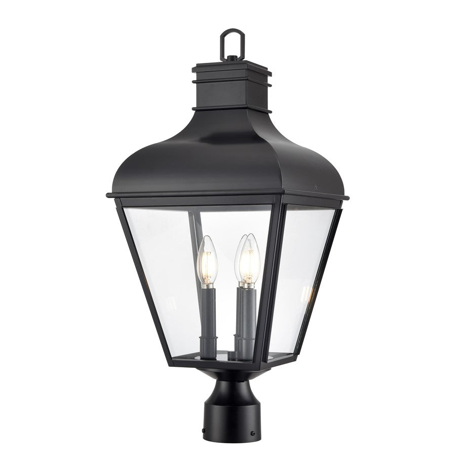 Millennium Lighting Edenton 3Lt 24" Outdoor Post Lantern, Black/Clear - 43203-MB