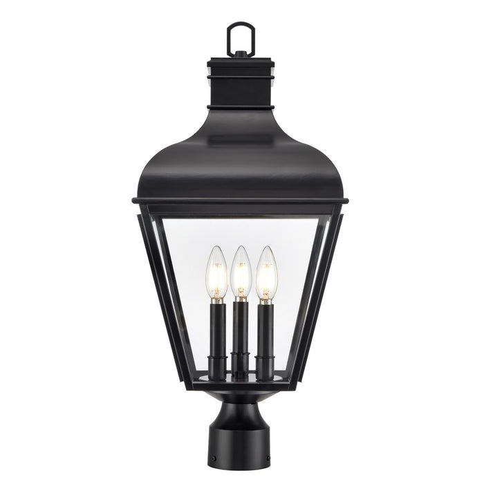 Millennium Lighting Edenton 3Lt 24" Outdoor Post Lantern, Black/Clear