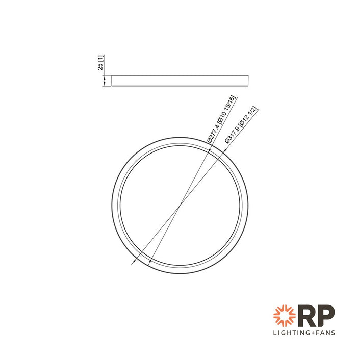 RP Lighting Slim Edge-Lit 12" LED Disc, White