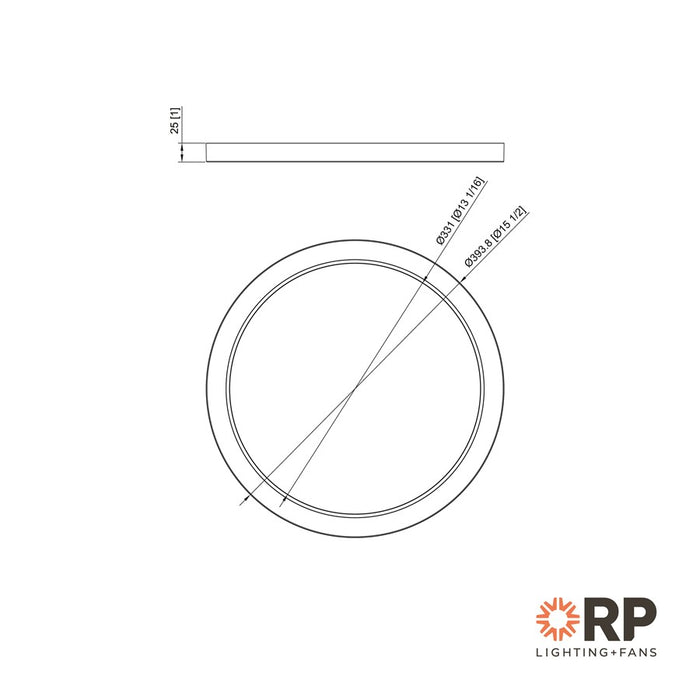 RP Lighting Slim Edge-Lit 15" LED Disc, White