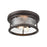 Millennium Bresley 2 Light Outdoor Flush Mount, Bronze/Clear Seeded