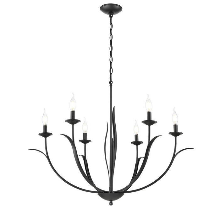Millennium Lighting Charlize 6Lt 34" Chandelier, Black - 44106-MB