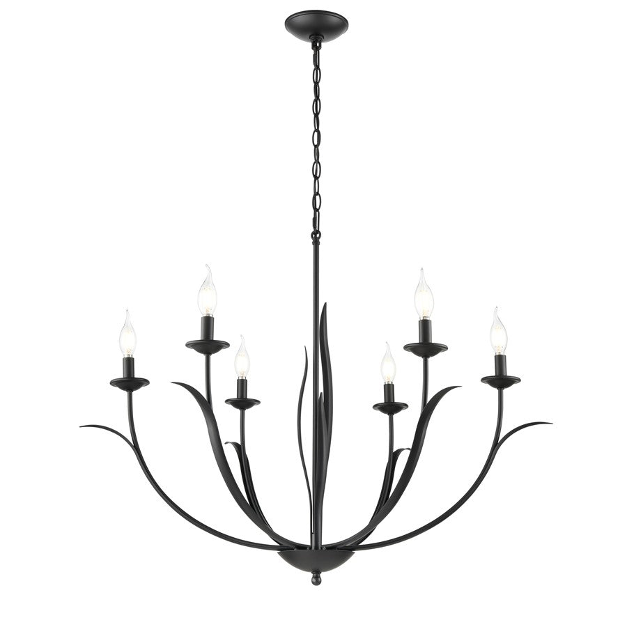Millennium Lighting Charlize 6Lt 34" Chandelier, Black - 44106-MB