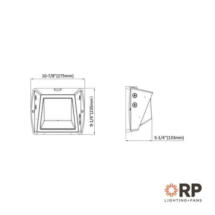RP Lighting Wall Pack 10.75" Semi Cutoff LED Light, Bronze