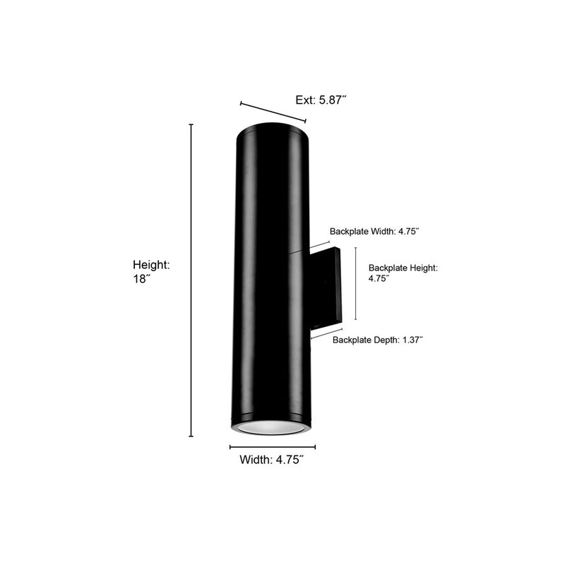 Millennium Lighting Vegas 2Lt Outdoor Wall Sconce, Black