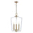 Millennium Lighting Lizabeth 3Lt Pendant, White/Modern Gold - 4523-MW-MG