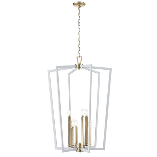 Millennium Lighting Lizabeth 6Lt Pendant, White/Modern Gold - 4526-MW-MG