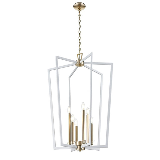 Millennium Lighting Lizabeth 6Lt Pendant, White/Modern Gold