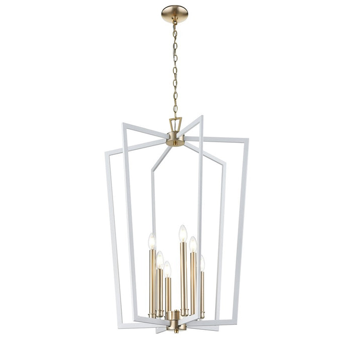 Millennium Lighting Lizabeth 6Lt Pendant, White/Modern Gold